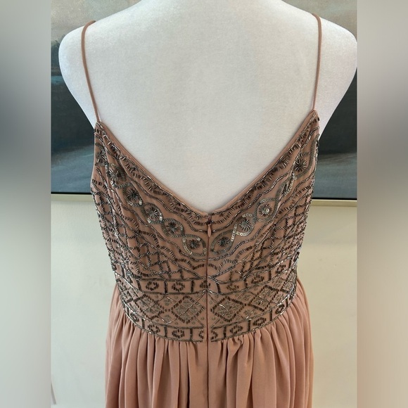 BHLDN ANTHROPOLOGY Bristol Mauve Beaded Bodice Midi Dress size 14 - Picture 6 of 13
